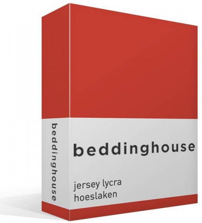 Beddinghouse Jersey Lycra Hoeslaken 95% Gebreide Katoen 5% Lycra 1 persoons(90/100x200/220 Cm) Coral Red