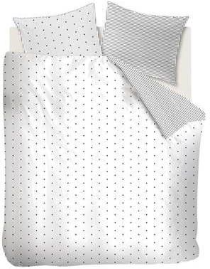 vtwonen Striped Hearts Dekbedovertrek 200 x 200/220 cm Zwart/Wit