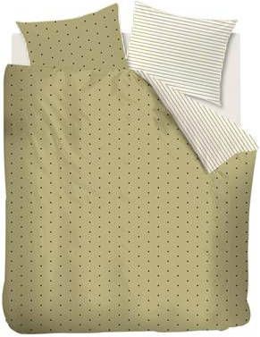 vtwonen Striped Hearts Dekbedovertrek 240 x 200/220 cm Geel