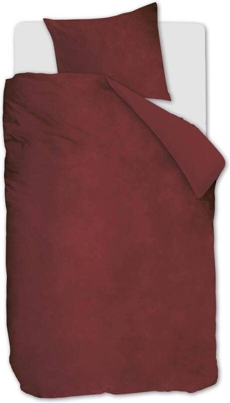 At Home Tender Dekbedovertrek 1 persoons(140x200/220 Cm + 1 Sloop) Katoen Donker Rood