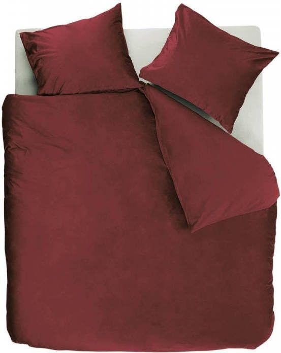 At Home Tender Dekbedovertrek Lits jumeaux(240x200/220 Cm + 2 Slopen) Katoen Donker Rood